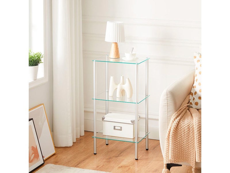 Storage Shelves Bathroom Shelves 3 Tier with Glass Carousel 2