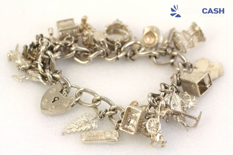 Sterling Silver Heart Locket Charm Bracelet Carousel 1
