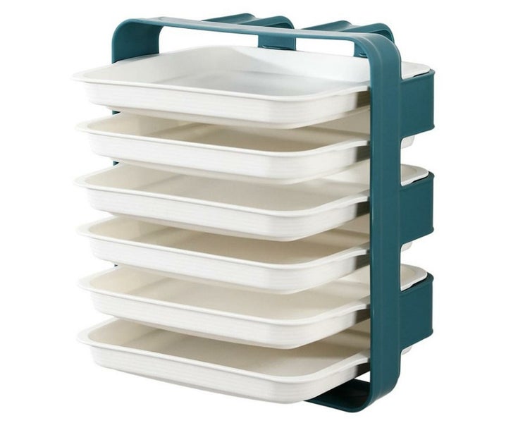 Wall Mounted Kitchen Shelf Non Perforated Preparation Trays Kitchen Vegetable Carousel 1