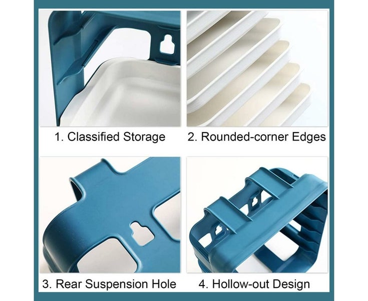 Wall Mounted Kitchen Shelf Non Perforated Preparation Trays Kitchen Vegetable Carousel 5