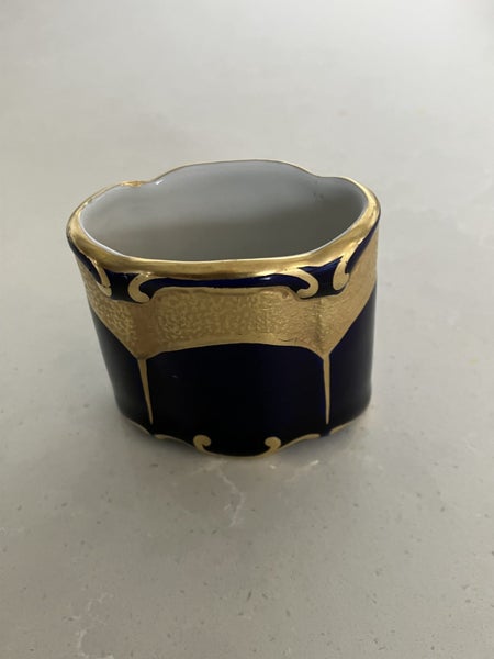 Cobalt blue and gold toothpick holder - Ilmenau c.195064550224130435110