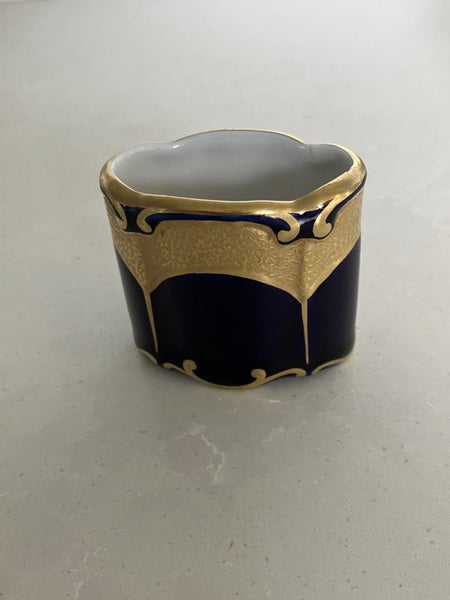 Cobalt blue and gold toothpick holder - Ilmenau c.195064550224130435112