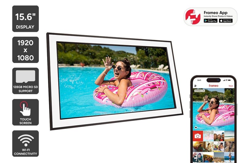 Kogan 15.6" Wi-Fi Digital Photo Frame with Frameo App (Black) Carousel 1