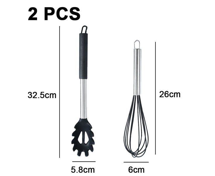 2Pcs Non-stick Cookware with Stainless Steel Handle, BPA Free Heat Resistant Carousel 2