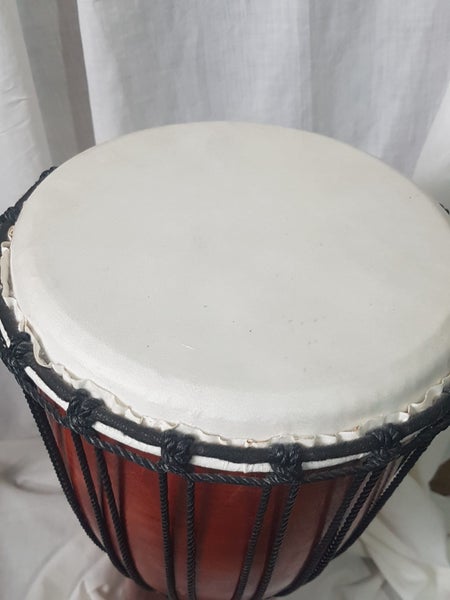 Djembe. Beautiful wood. well made. Good quality. Sounds great. 26 cm diam. X 58. Carousel 2