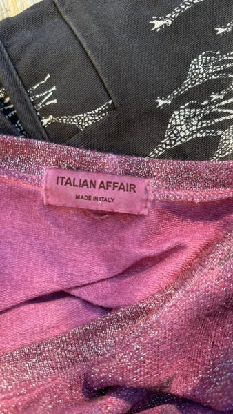 Italian Affair 22+ purple dusky floral sparkle cotton gorgeous top, free post NZ63617467796483114