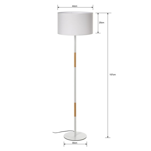Sherwood Maddison Wood Accent Floor Lamp White Carousel 10