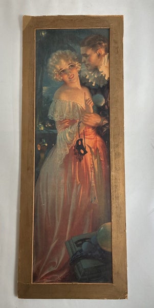 1926 Yard Long Pompeian Beauty Panel – Lovers at Masquerade by Gene Pressler Carousel 1