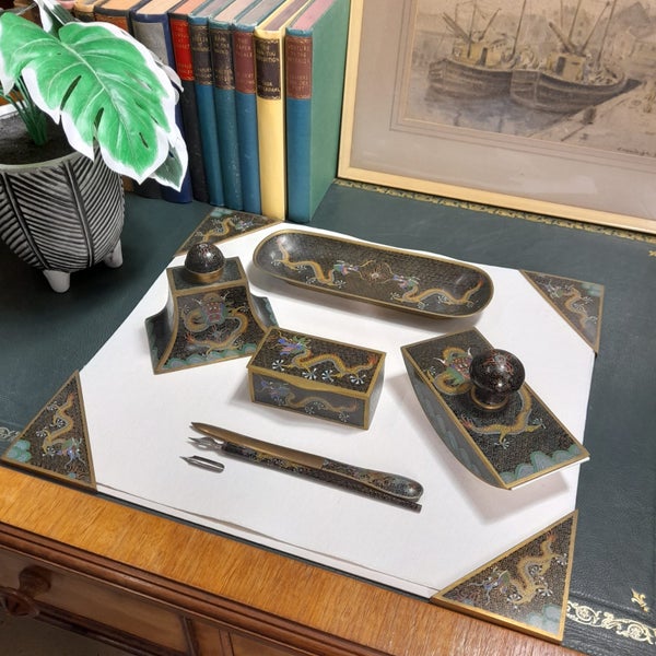 Antique Cloisonné Chinese Writing Set Carousel 1
