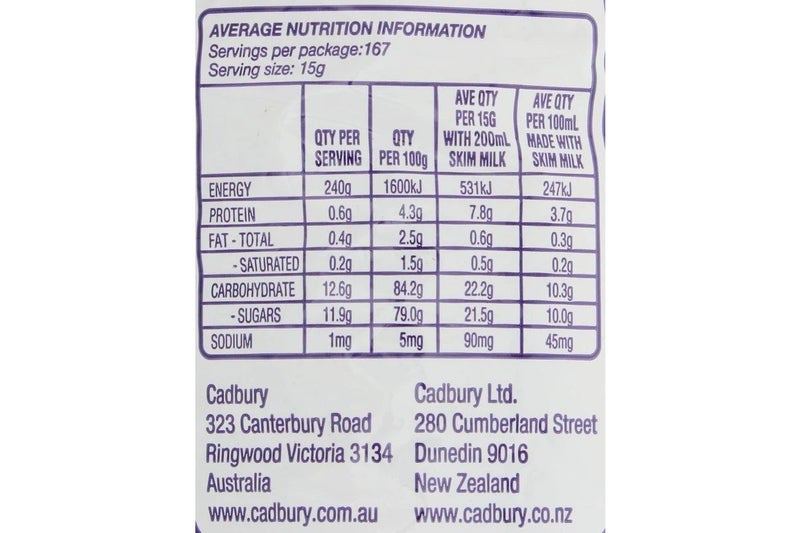 Cadbury Hot Drinking Chocolate 2.5kg. Carousel 2
