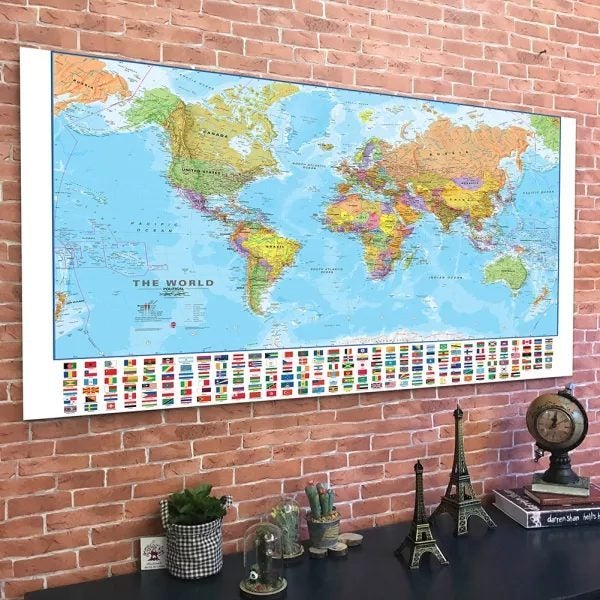 100x70cm The Globe World Map To Mark Travel Wall Art Posters Prints For Living Carousel 1