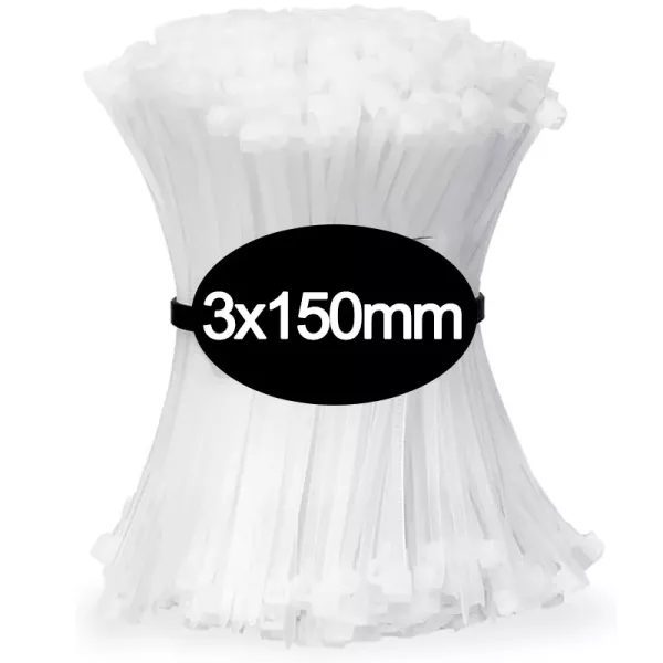 1000/100Pcs Plastic Nylon Cable Ties Self-locking Cord Ties Straps Adjustable Carousel 1