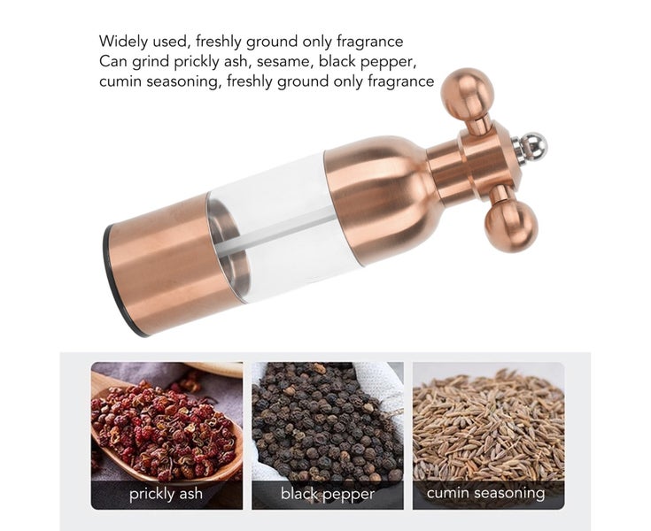 Pepper Mill Refillable Ceramic Rotor Coarseness Adjustable Manual Pepper Salt Carousel 5