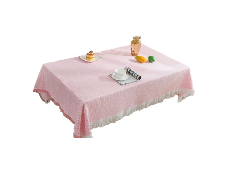 Dustproof outdoor tablecloths with fringes, crease free cotton linen tableclo Carousel 1