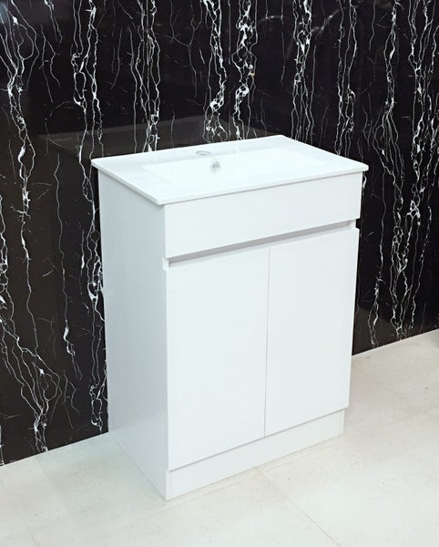 Vanity N600F in White Cabinet Vanity - 100% WaterProof - Lennox bathroom Carousel 1