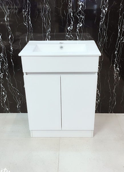 Vanity N600F in White Cabinet Vanity - 100% WaterProof - Lennox bathroom Carousel 2