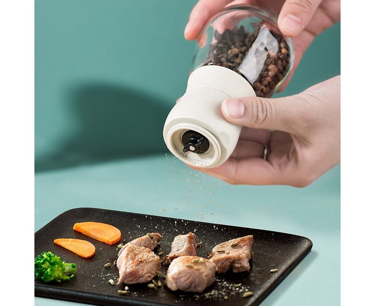 Salt and Pepper Grinder Set with Adjustable Ceramics Grinder Stainless Steel Carousel 5