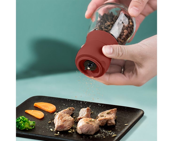 Salt and Pepper Grinder Set with Adjustable Ceramics Grinder Stainless Steel Carousel 5