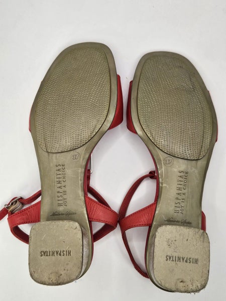 Hispanitas Red Leather Sandals – Size 37 (Made in Spain) Carousel 4
