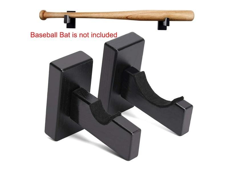2Pcs Baseball Bat Stand Wooden Baseball Bat Display Holder Portable Wall Mount Carousel 1