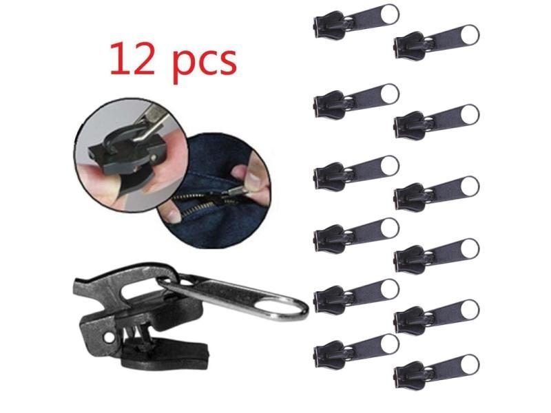 12pcs 3 Sizes Universal Instant Fix Zipper Repair Kit Replacement Zip Slider Carousel 2
