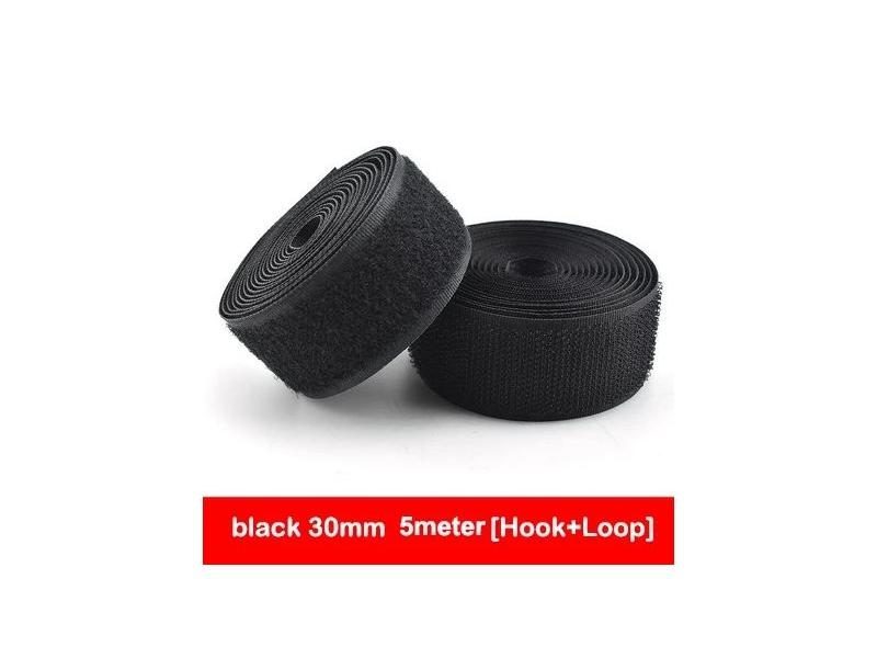 5M/lot Hook And Loop Fastener No Glue Hook Loop Tape Strip Nylon Black White Carousel 1
