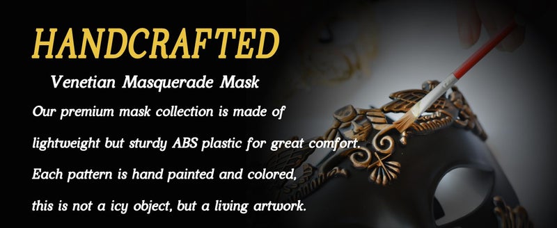 Masquerade Mask for Men Roman Greek Mask Venetian Half Face Mask for Mascarade B Carousel 1