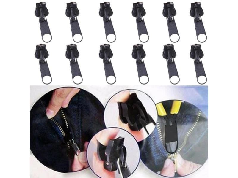 12pcs 3 Sizes Universal Instant Fix Zipper Repair Kit Replacement Zip Slider Carousel 1