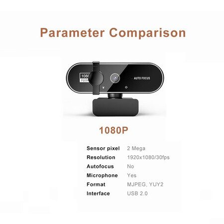 1080P HD USB Camera for Laptop Desktop Video Conferencing Security Built-in Micr Carousel 6