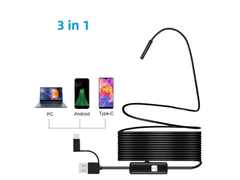5.5mm Sewer Industrial Endoscope Waterproof Piping Endoscopy Type C Mini Camera Carousel 1