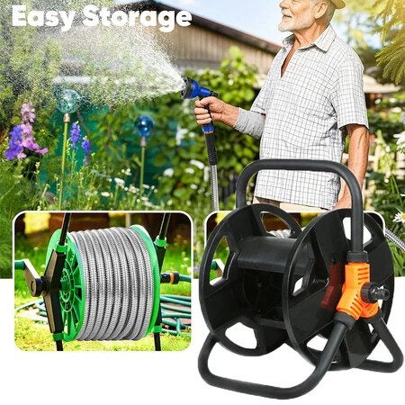 Hose Reel Portable Water Pipe Storage Rack Portable Garden Hose Reel Holder Sing Carousel 1