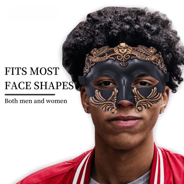 Masquerade Mask for Men Roman Greek Mask Venetian Half Face Mask for Mascarade B Carousel 12