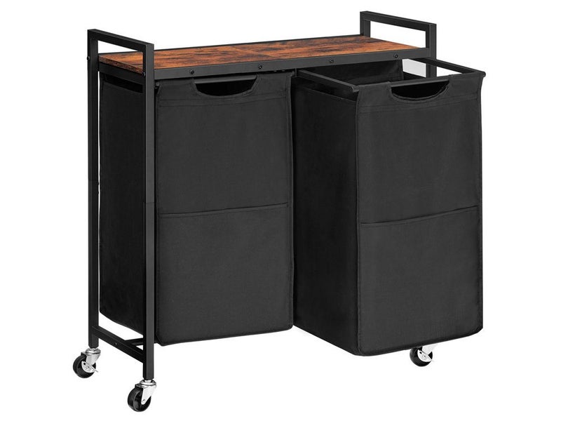 Laundry Hamper Basket with 2 Sorter and Wheels Carousel 1