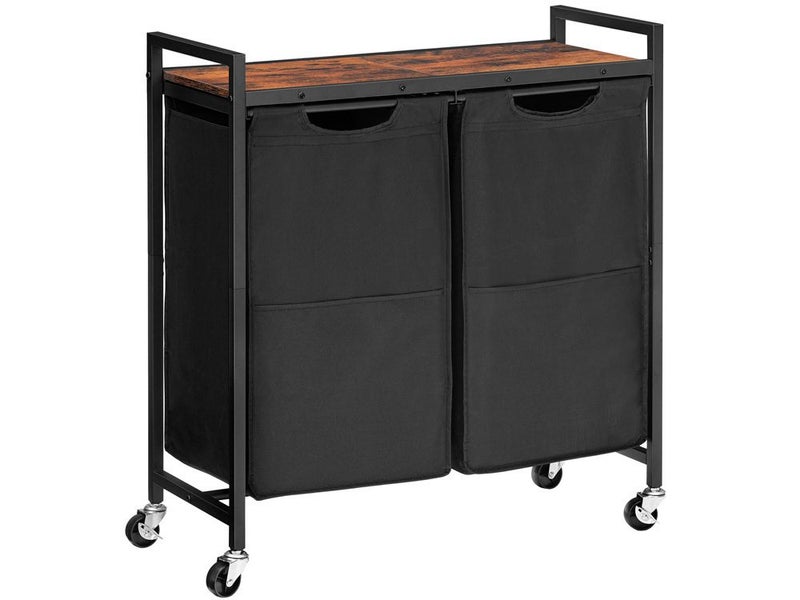 Laundry Hamper Basket with 2 Sorter and Wheels Carousel 2