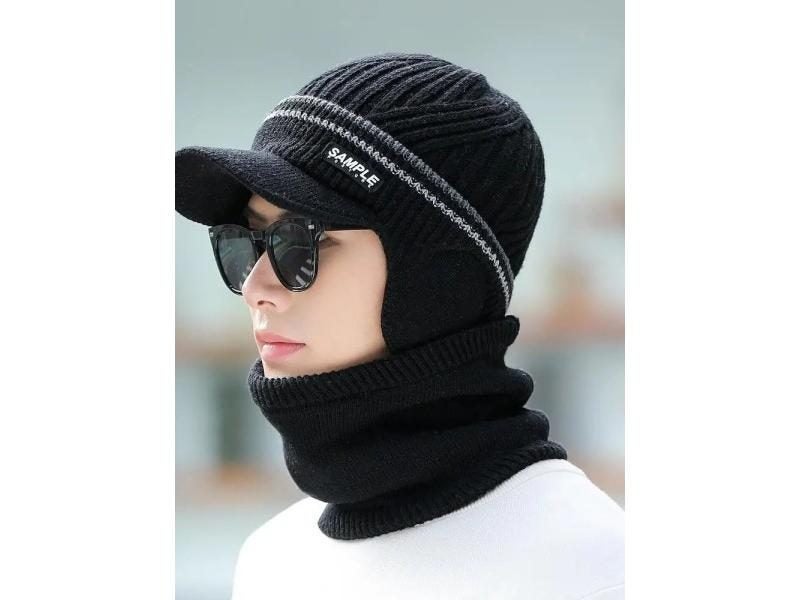 Hat For Men Warm And Trendy In Winter Woolen Hat For Men Big Head Circumference Carousel 1