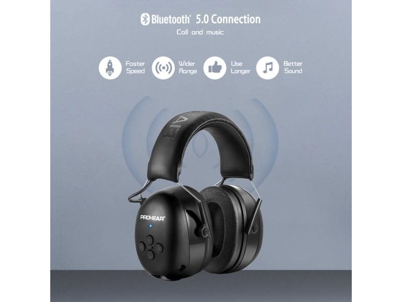 ZOHAN Electronic Headphone 5.0 Bluetooth Earmuffs Hearing Protection Headphones Carousel 1