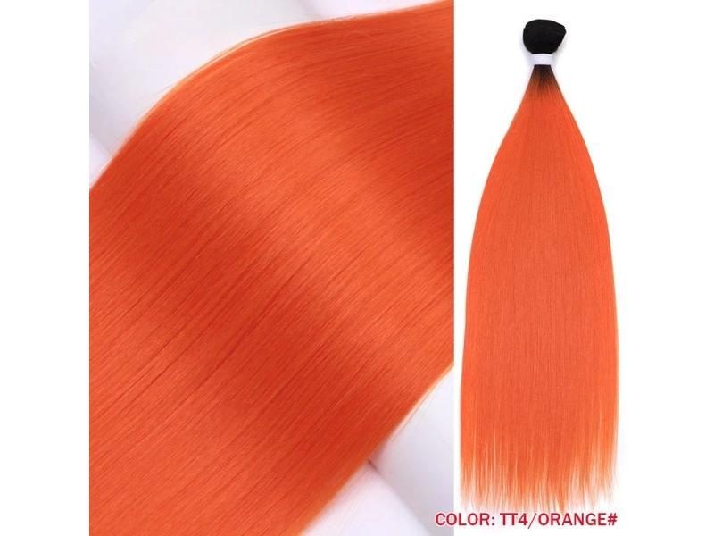 Synthetic 24-36 Inch Bone Straight Hair Extensions Ombre Blonde Fake Hair Carousel 1