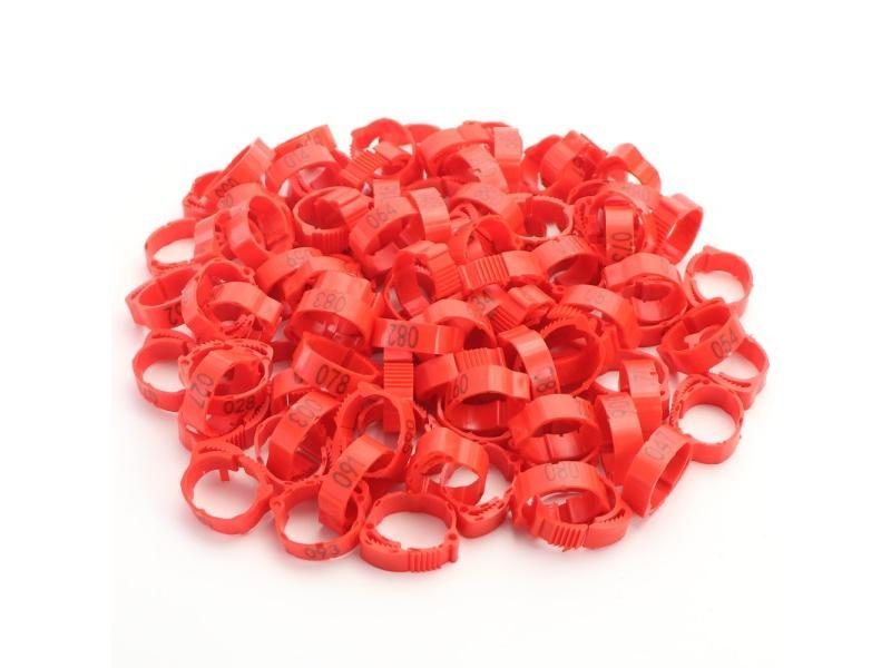 100PCS Poultry Foot Ring Adjustable Size Digital Chicken Leg Buckle Carousel 1