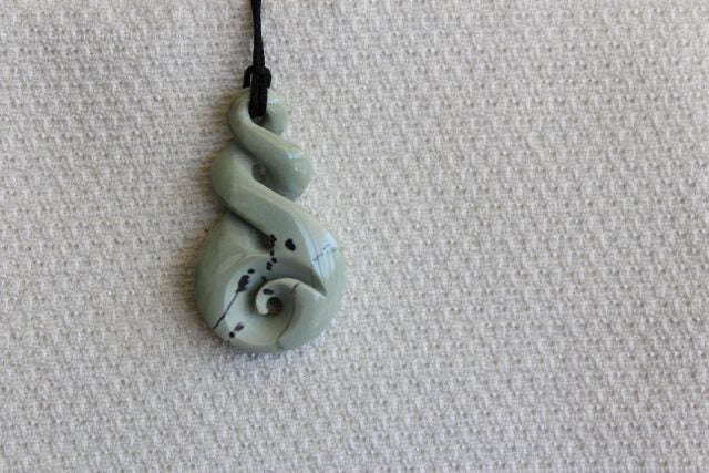 BEAUTIFUL KORU-TWIST TWIST INANGA FLOWER POUNAMU / Jade Twist #191 Carousel 3