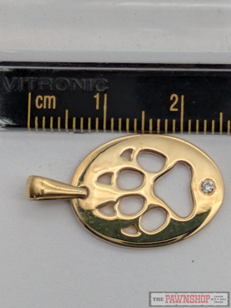 Dog Paw Print Pendant with Diamond in 18ct Yellow Gold 3.10 Grams Carousel 5