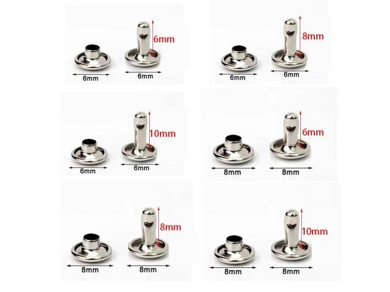 50Sets 5-12mm Metal Double Cap Rivets Stud Round Nail Rivet For Leathercraft Carousel 1