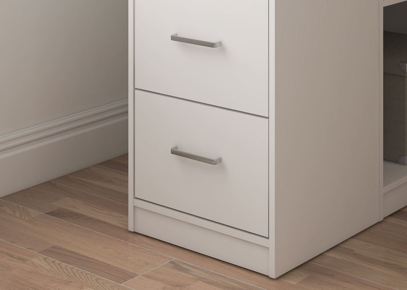 Albany Single Loft Bunk - Full White, Desk, Drawers, Wardrobe & Shelving Carousel 5