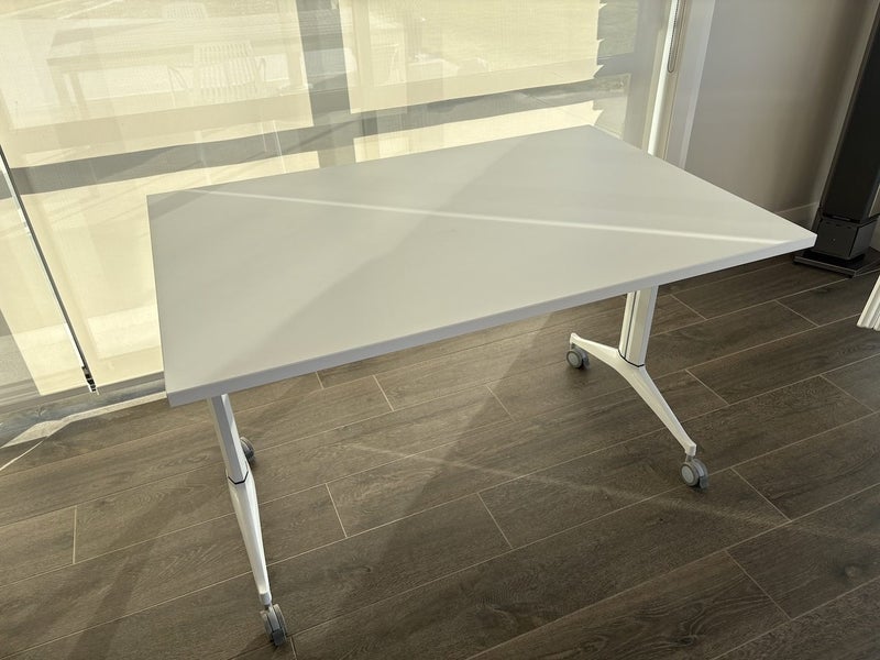 Desk White 1200x800 Flip Top on Castors Carousel 1
