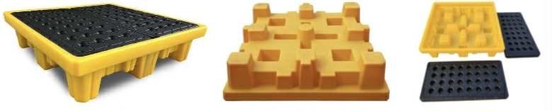 4 Drum Spill Containment Pallet 1300mm L x 1300mm W x 300mm H **FREE SHIPPING** Carousel 2