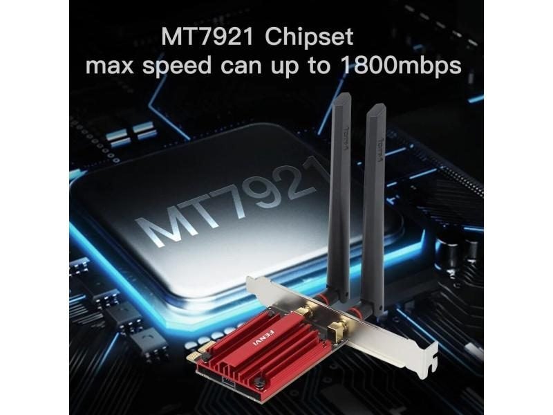 FENVI WiFi 6 1800Mbps Adapter PCI Express Wireless Adapter BT 5.2 Dual Band Carousel 1