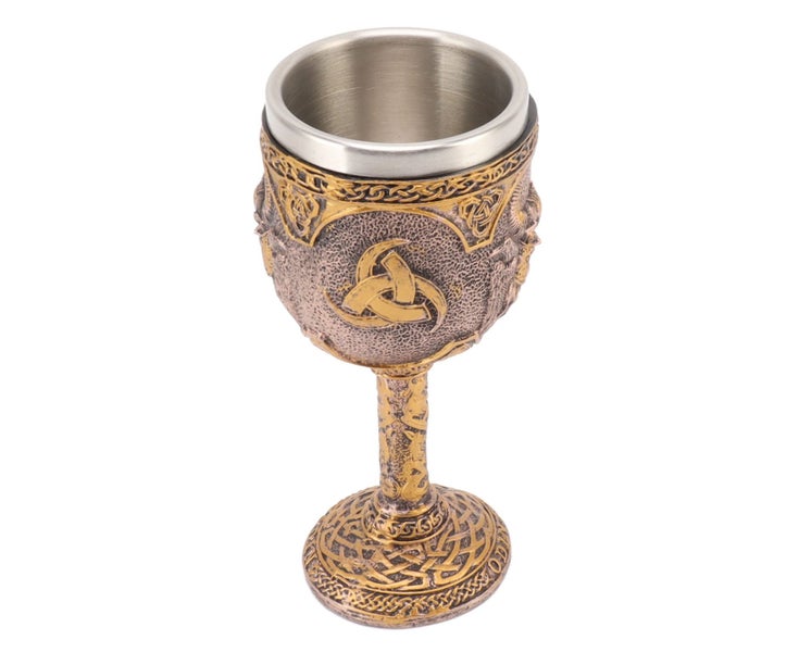 Nordic Viking Goblet Retro Resin Stainless Steel Beer Cup for Cocktails Whisk Carousel 1
