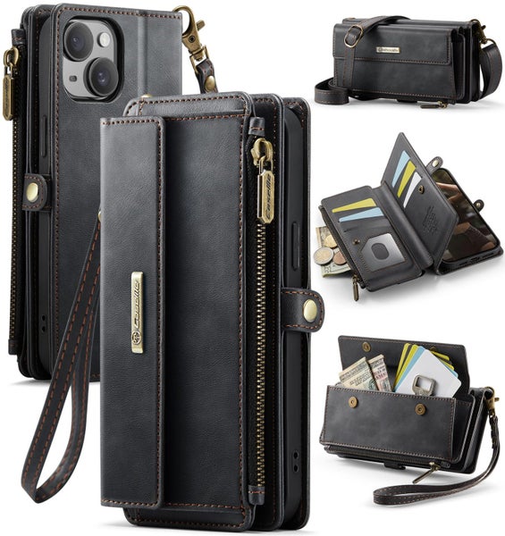 Apple iPhone 13 14 15 Pro Max Plus Crossbody Wallet Case Strap Card Holder Carousel 1