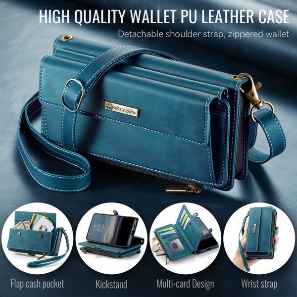 Samsung Galaxy S24 FE Crossbody Case with Strap & Zipper Pocket [Teal] Carousel 2