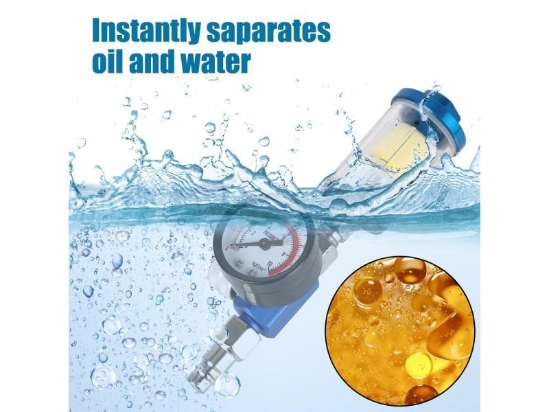 Spray Gun Air Regulator Gauge Oil-Water Separator Filter 1/4" Thread Pneumatic Carousel 1