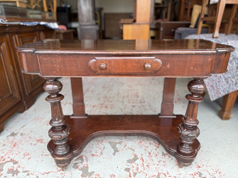 An Antique Victorian Era Solid Mahogany Console or Hallway Table Carousel 2